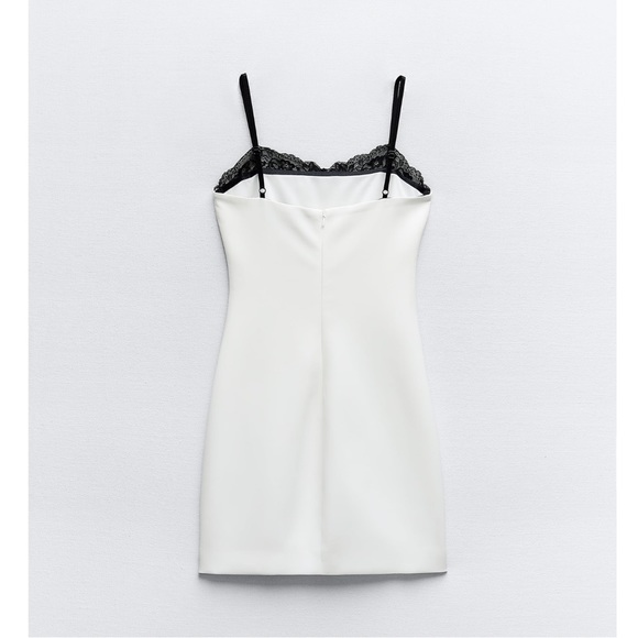 Zara LACE TRIM FITTED DRESS - Picture 7 of 16